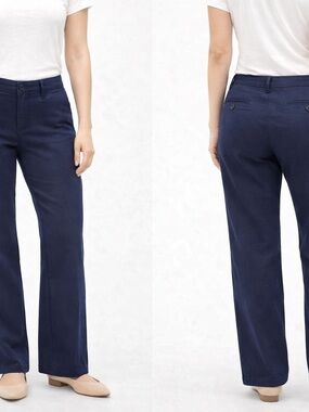 Ralph Lauren Sport Navy Chino Pants Women Size 12 Straight Leg Classic